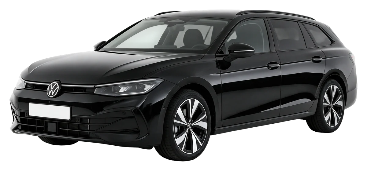 Black Volkswagen Passat business class car